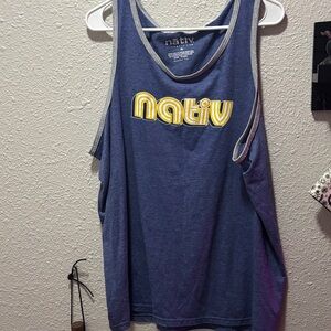 Native Navy and Yellow Tank Top XL